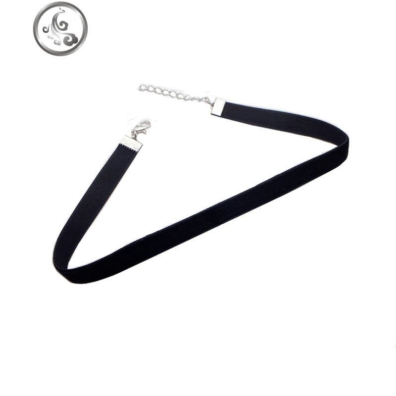 日韩复古欧美简约黑色丝绒带choker细颈带百搭项圈锁骨项链 JiMi图片