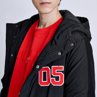马克华菲印花青年时尚外套秋冬款ins潮流中长款羽绒服男保暖
