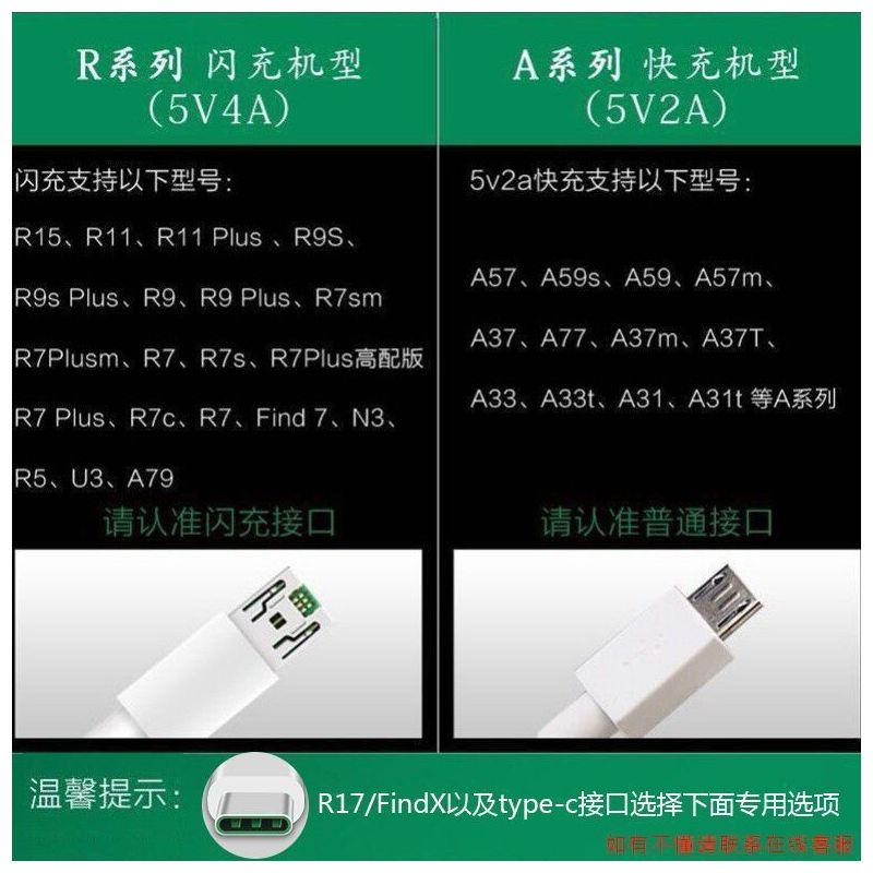 oppo闪充充电器r11s充电器r15充电头r9plus闪充r9s快充数据线a59s|1米闪充线2条不含头
