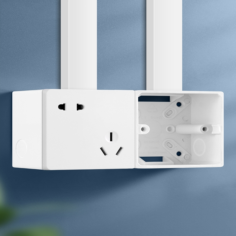 古达86型明装底盒加高开关插座线盒pvc线槽明盒加厚底座明线盒接线盒