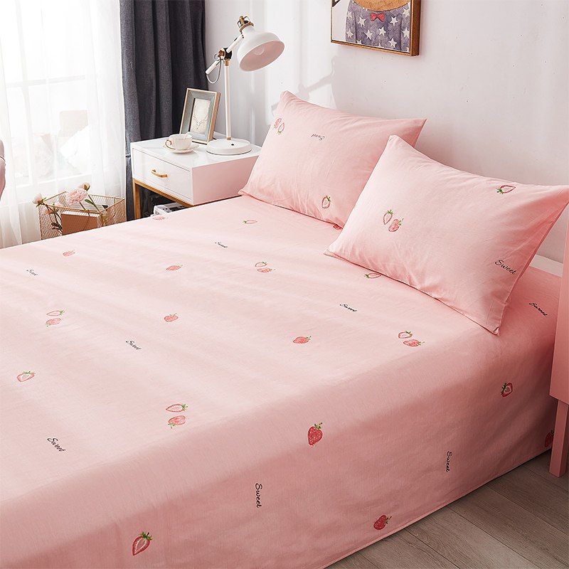 ins风大学生宿舍单人全棉床单单件1.2米床 儿童卡通少女纯棉被单