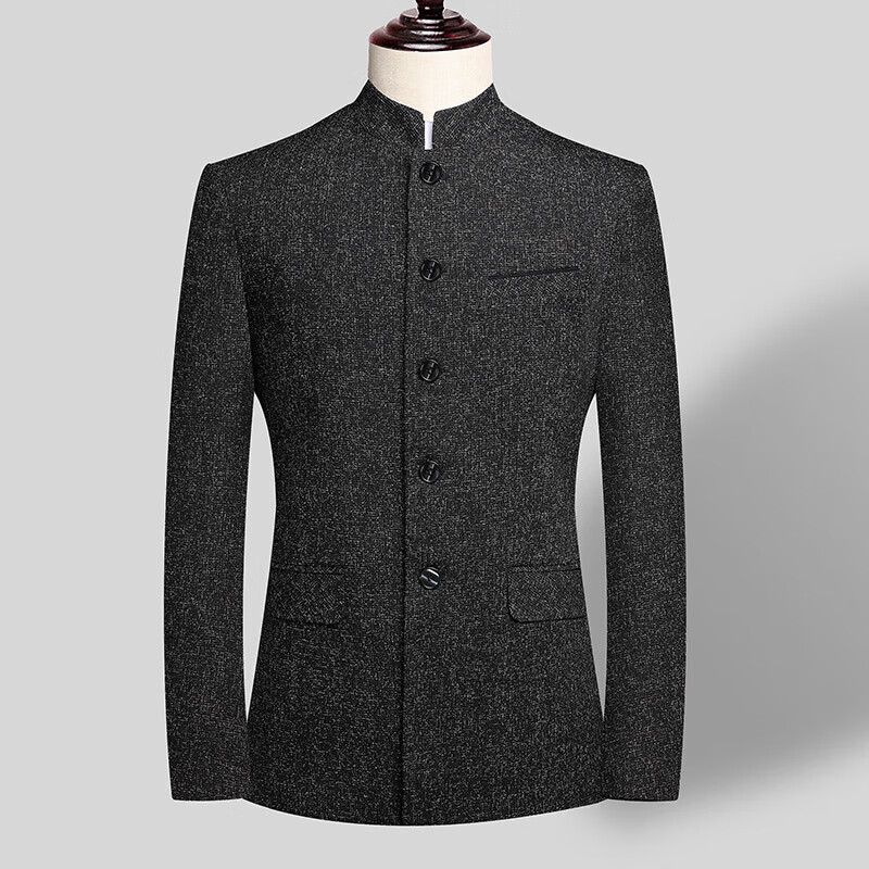 罗蒙中山装男士立领韩版修身西装视频