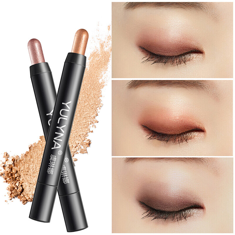 虞琳娜高光棒卧蚕笔防水大地色哑光珠光桃花妆眼影棒眼影笔