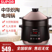 苏泊尔(SUPOR)电炖锅DG50YC12家用煲汤锅 煮粥电砂锅 陶瓷煲炖肉锅5L/升大容量 中华炽陶煮粥全自动电炖盅
