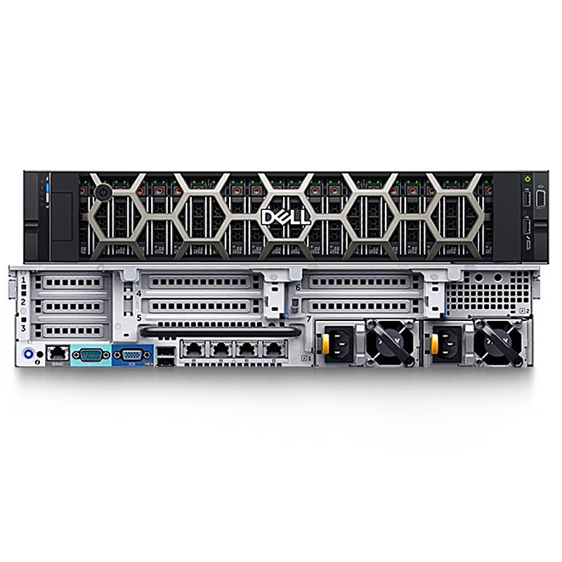 戴尔(Dell)R740英特尔至强银牌服务器(4210*2 32G*2 1.2T*3 H730P DVDRW 滑动导轨)