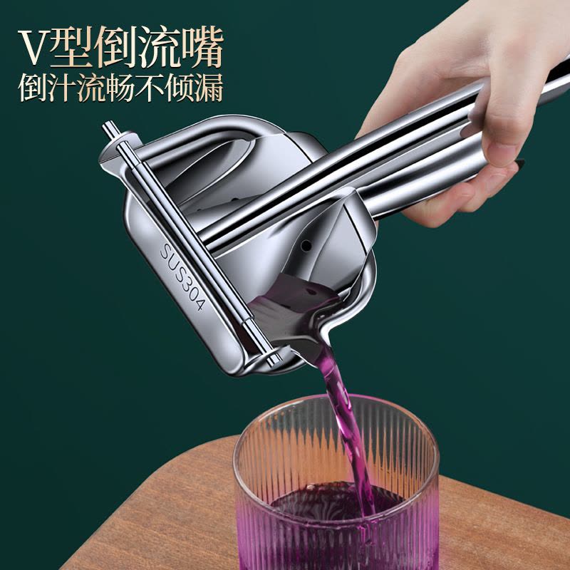 优橙手动榨汁机摆摊商用橙汁压榨器压汁器柠檬西瓜鲜榨橙子机挤压神器 304不锈钢[升级加大款]单机图片