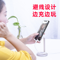 火豹手机支架桌面支夹懒人便携iPd平板电脑升降托架办公室mii自拍可爱家用可调节高度床 双折叠-炫酷黑[手机/平板手机座