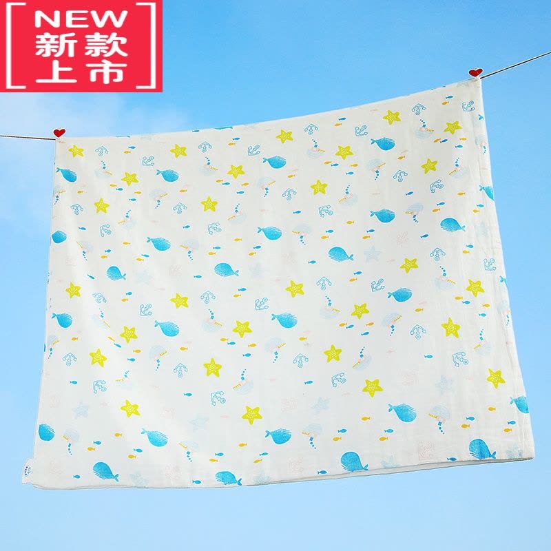 可莉允新生婴儿浴巾纱布毛巾被子初生儿童吸水宝宝洗澡夏季薄款卡通图片