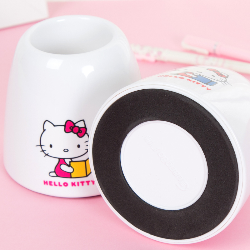 广博(GuangBo)KT86190圆形笔筒(2个) 笔座 收纳盒 Hello Kitty桌面办公文具 办公用品
