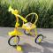 柠檬黄橡胶轮黑色 80后经典怀旧儿童三轮车复古脚踏车铁质简易童车脚踏车老式自行车