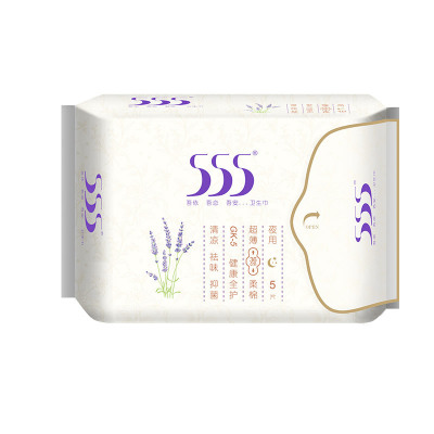 555健康卫生巾祛味抑菌绵加长夜用姨妈巾360mm5片