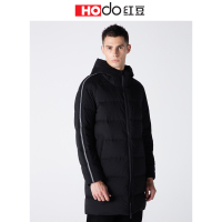 HODO红豆男装 男士羽绒服 秋冬简约休闲连帽长袖中长款羽绒服轻鹅绒外套男