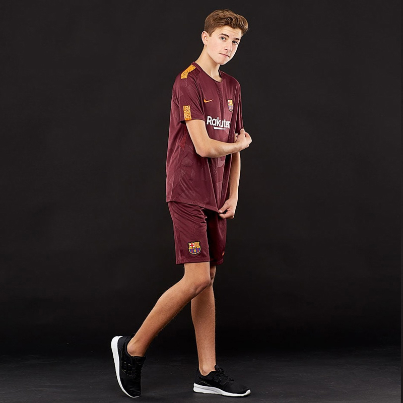 耐克正品1718巴萨第二客场大童球衣儿童足球服球衣847385683