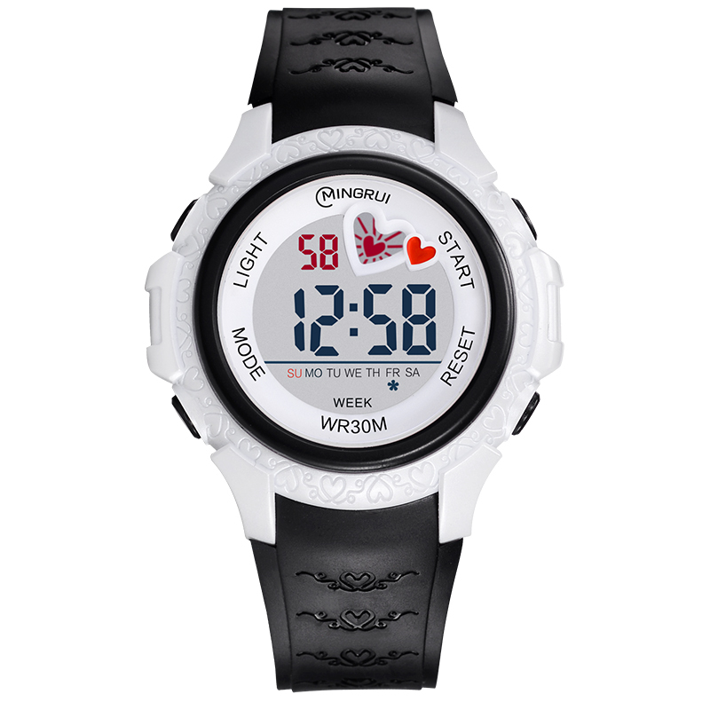 名瑞新款儿童手表男孩女孩电子表中小学生防水夜光电子手表8576视频