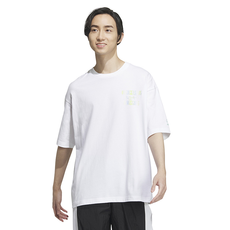 adidas neo Vibe Collective Tee 字母印花宽松运动短袖T恤 白色 IA6736