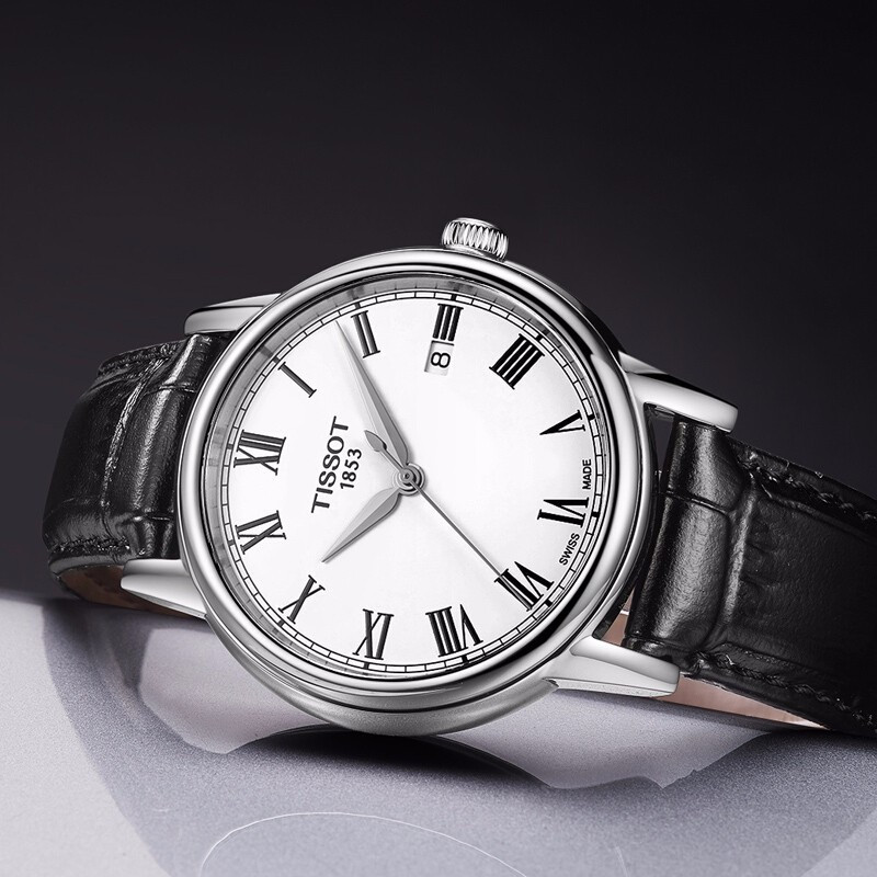 天梭tissot瑞士手表卡森系列复古皮带商务休闲百搭男士石英表t