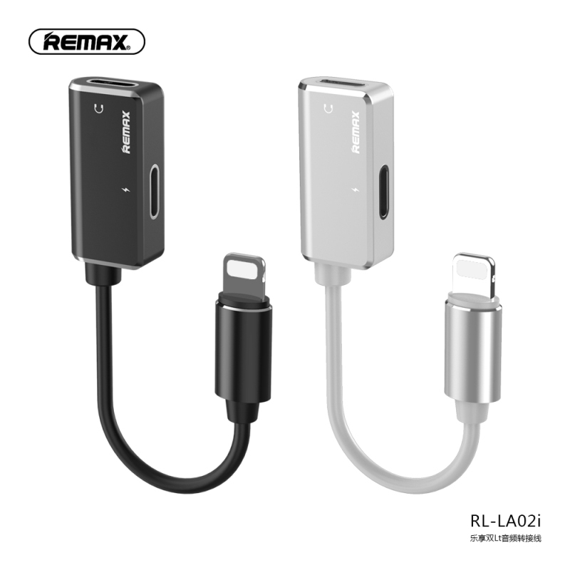 REMAX 乐享 双Lt 音频转接线 iPhone 手机同时充电听歌 白色