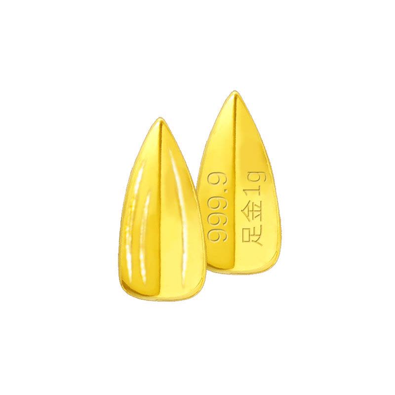素竹 足金/黄金金条 素竹系列瓜子金豆 投资收藏赠礼 配送收纳瓶一个图片