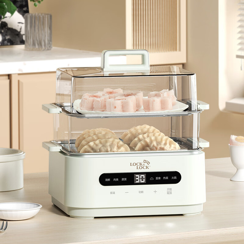 乐扣乐扣(LOCK&LOCK) 多功能电蒸锅 11L双层大容量 EJP1277GRN