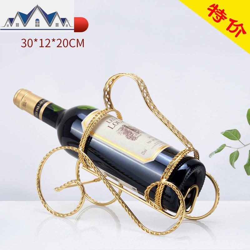 欧式创意红酒架酒瓶架子摆件杯架现代简易葡萄酒瓶架子酒柜装饰品 三维工匠收纳层架高清大图
