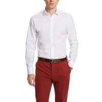 Zegna 杰尼亚 四季新品男士棉质深蓝色长袖衬衫 405003 9DFKTM