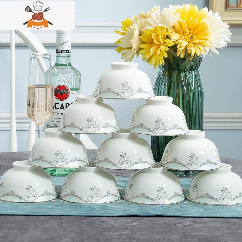 敬平4个装景德镇家用陶瓷深盘8欧式圆形菜盘子碗碟套装饭盘牛排盘图片