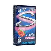[王一博代言]亿滋炫迈(Stride) 无糖口香糖50.4g(酸甜草莓味)(新老包装随机发货)