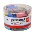 得力（deli）彩色长尾票夹 燕尾夹 多功能夹子 8553ES 32mm 混色 24只/筒 2筒装