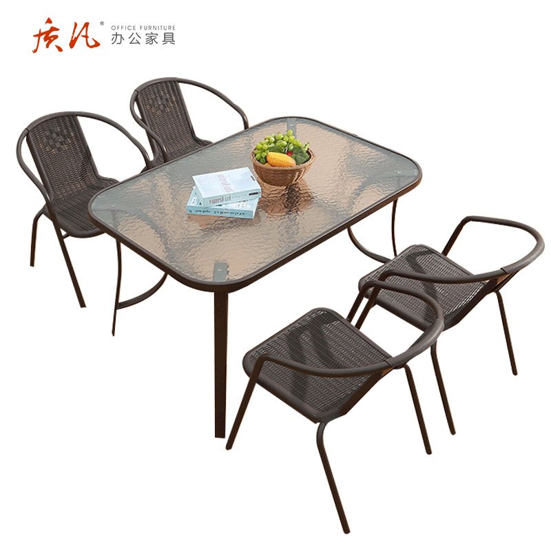 质凡户外休闲桌椅庭院露天防水防晒花园院子小阳台 一桌四椅