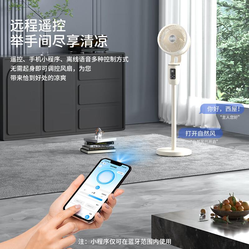 西屋(Westinghouse)空气循环扇电风扇家用轻音3D全自动摇头落地扇台立两用电扇语音涡轮换气扇 WTH-XH06高清大图