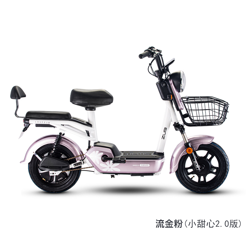 五星钻豹电动车 新国标电动自行车 小甜心2.0 48V男女通勤助力小型电瓶车成人代步亲子女士外卖滑板车 油光亚黑
