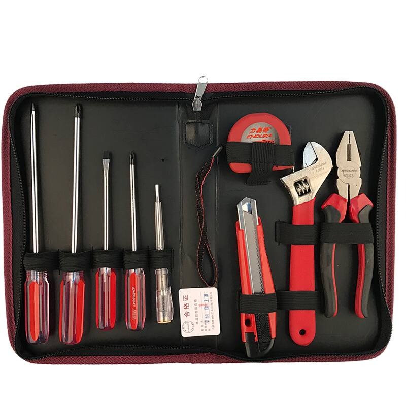 力易得(Endura) 9件便携工具包套装 物业维修工具套装 E1123