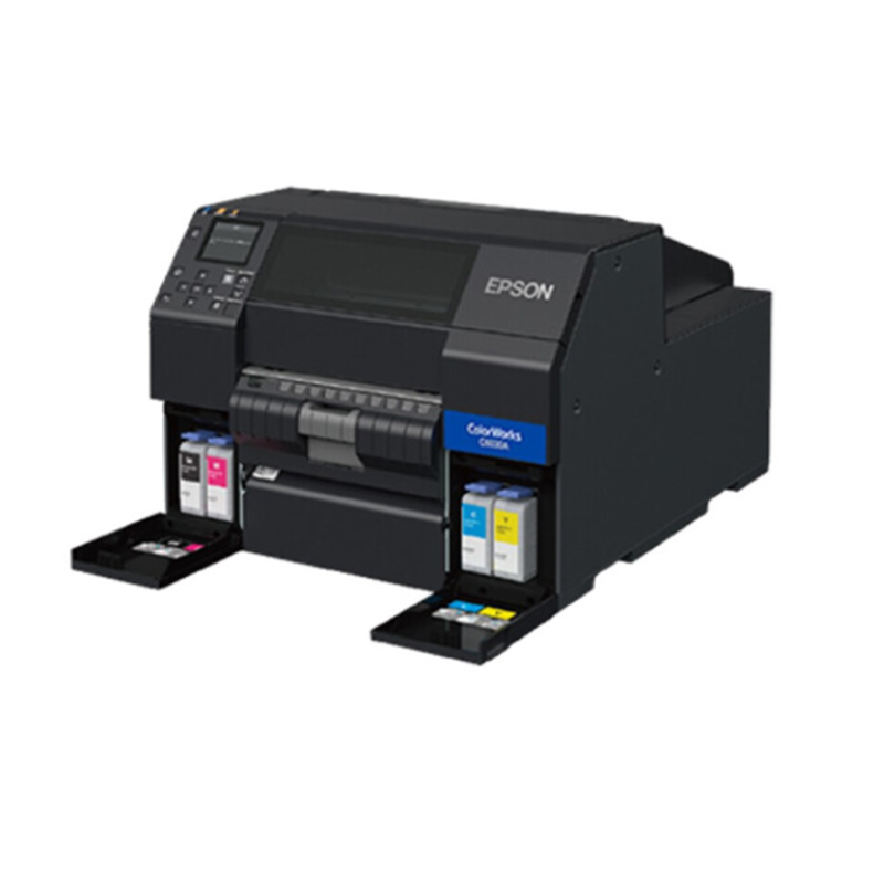 爱普生(EPSON) CW-C6030A 工业彩色标签机/条码打印机 自裁切 桌面型数码标签印刷机 卷筒不干胶喷墨打印高清大图