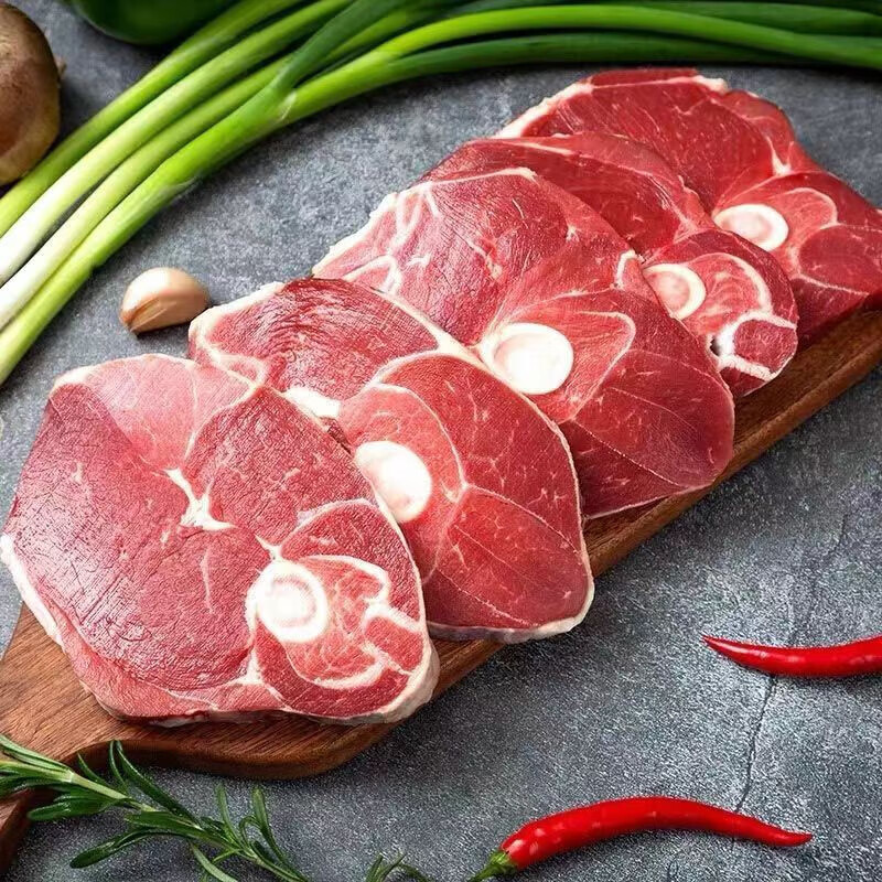 泓花会纯草饲散养原切大羊后腿肉切片1kg高清大图