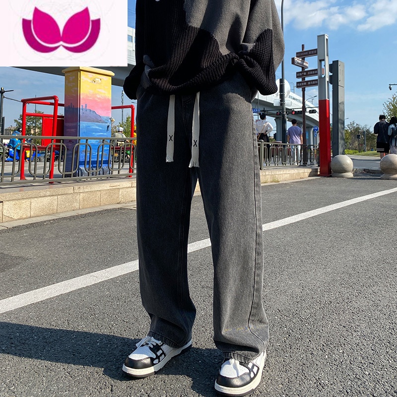 七斓冬季男加绒裤子vibe宽松男生高街长裤款直筒裤