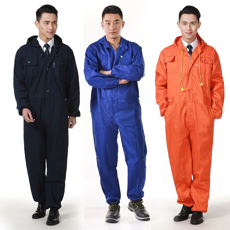 劳保工作服连体服套装男女汽修喷漆迷彩服厚薄款耐磨耐脏牛仔布棉