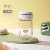 明霞双层防烫玻璃杯户外便携MX3580-150 白色