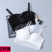 薄款蕾丝内衣高中少背文胸无钢圈拢带背心抹胸白34