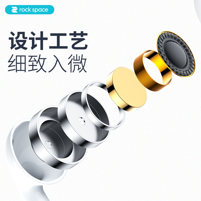 洛克(ROCK SPACE) 乐优音乐耳机畅想音乐 环保柔韧线材 高新语音通话 360度环绕立体音
