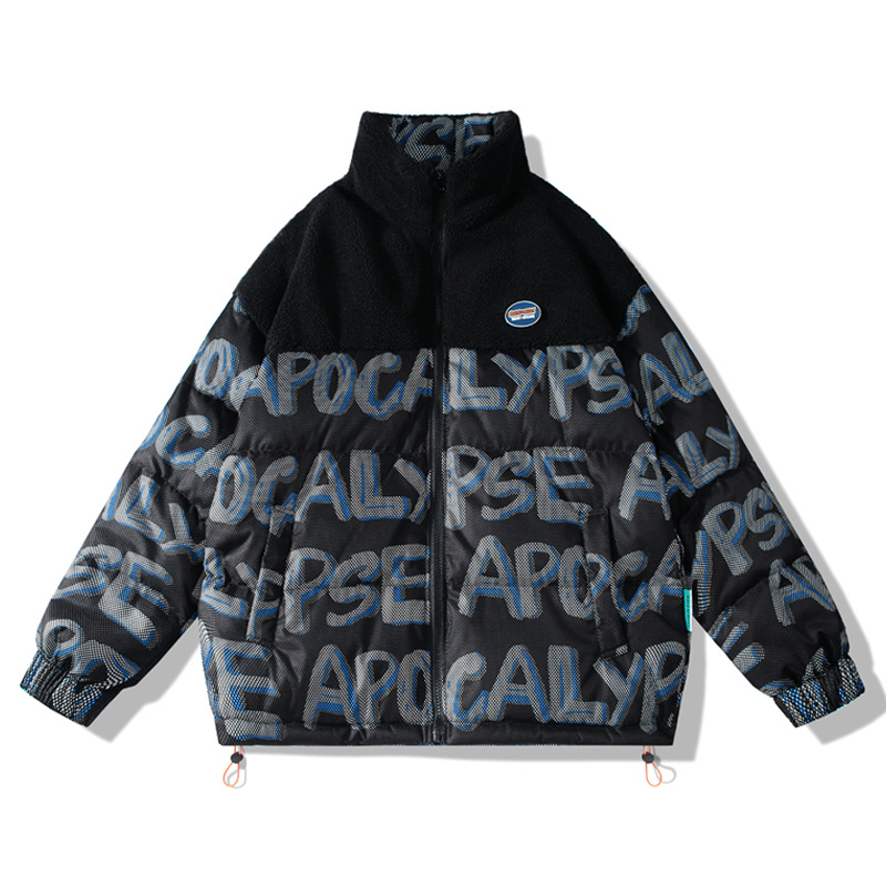 秋冬装加厚保暖时尚男羽绒服潮牌立领防风休闲百搭宽松面包服外套