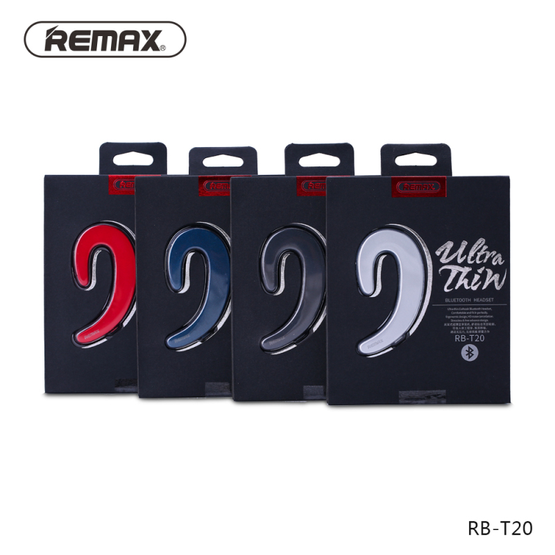 Remax/睿量 T20轻薄蓝牙耳机挂耳式开车专用手机通用单耳运动跑步无线不入耳塞无痛-宝石红