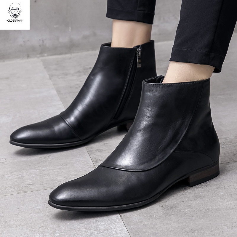 老人头2020高端定制秋冬季马丁靴男短靴真皮切尔西靴男高帮皮鞋英伦男