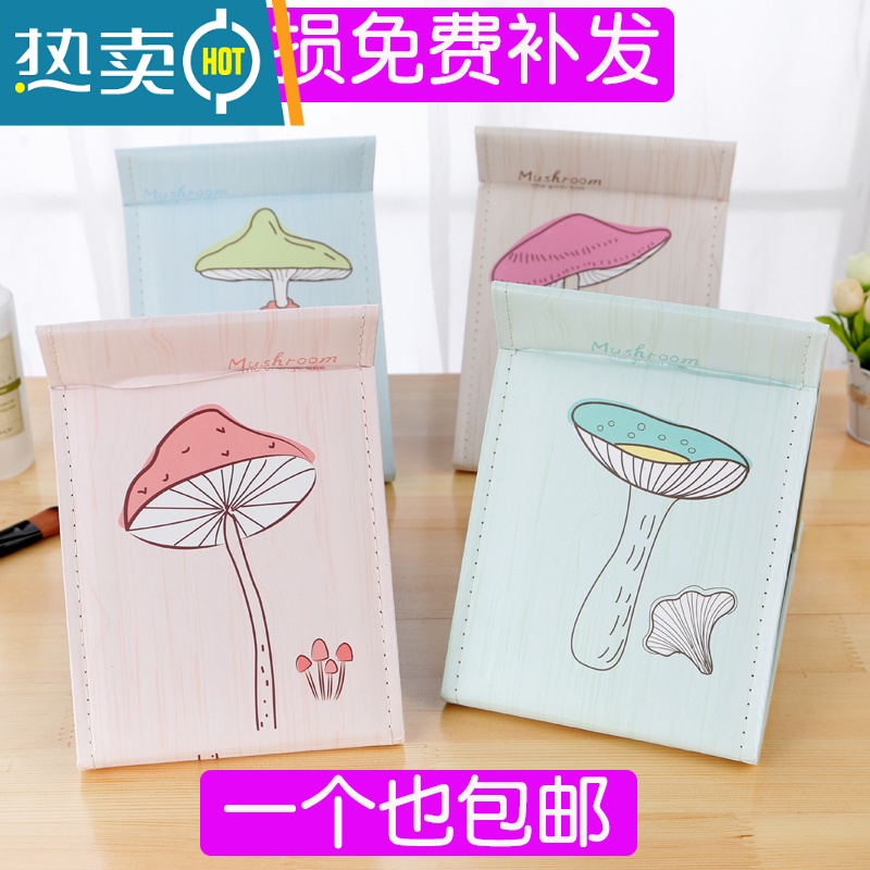 敬平镜子台式折叠化妆镜 梳妆镜 便携可爱单面镜宿舍镜 公主镜 大号 粉裙 买大号厚便携式用镜高清大图