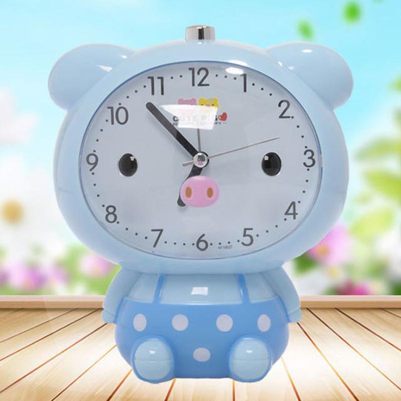 小猪闹钟懒虫起床儿童学生卡通床头静音钟表夜灯贪睡语音电子闹钟米奇