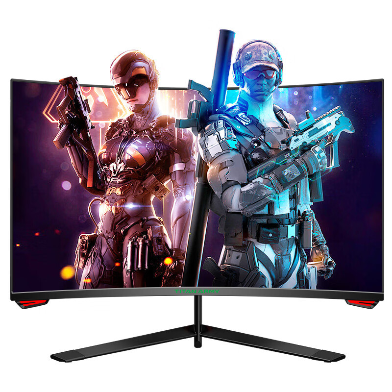 泰坦军团 23.6英寸 180Hz 电竞显示器 1ms响应 1500R曲率 曲面屏幕 全高清1080P 电脑游戏 兼容144Hz P24H3GC