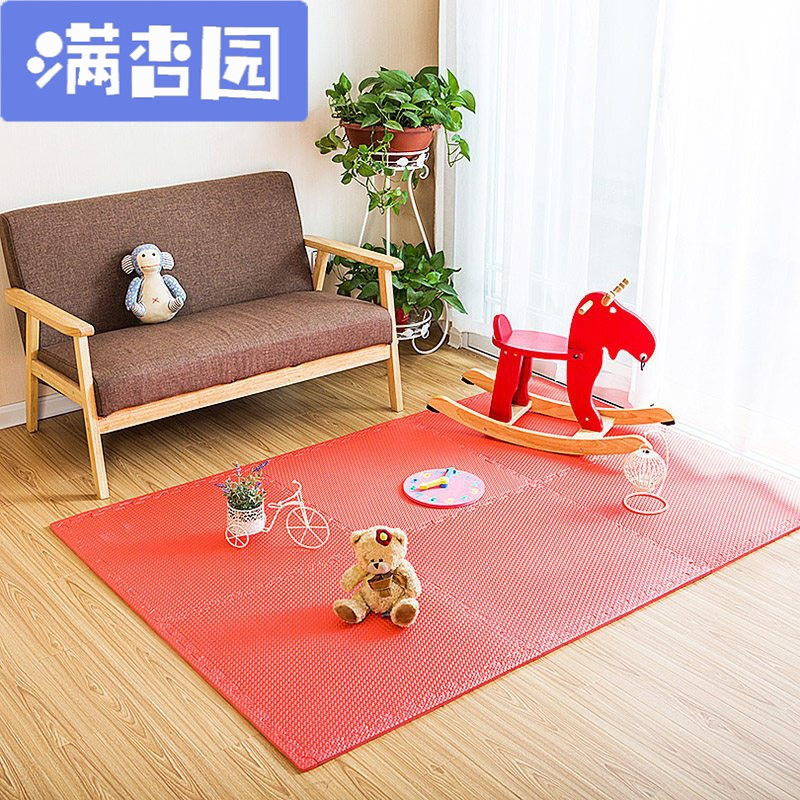 泡沫地垫拼图爬行垫儿童卧室榻榻米拼接地板垫子防滑垫60x60红水点纹6