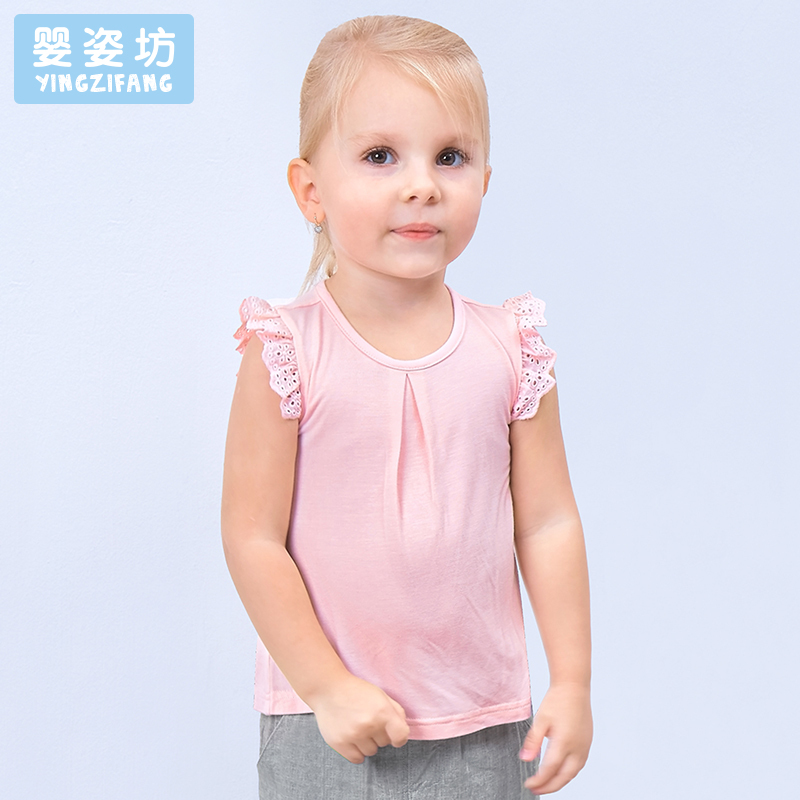 婴姿坊女童夏季圆领纯色T恤 女宝上衣