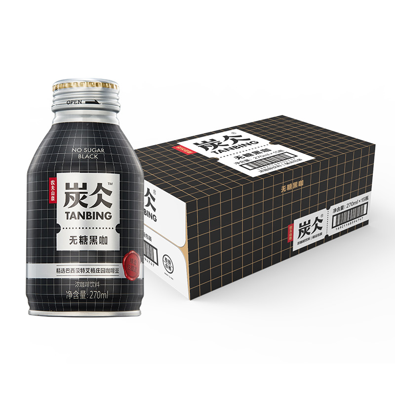 炭仌无糖黑咖浓咖啡饮料 1*15*270ml-纸箱装高清大图