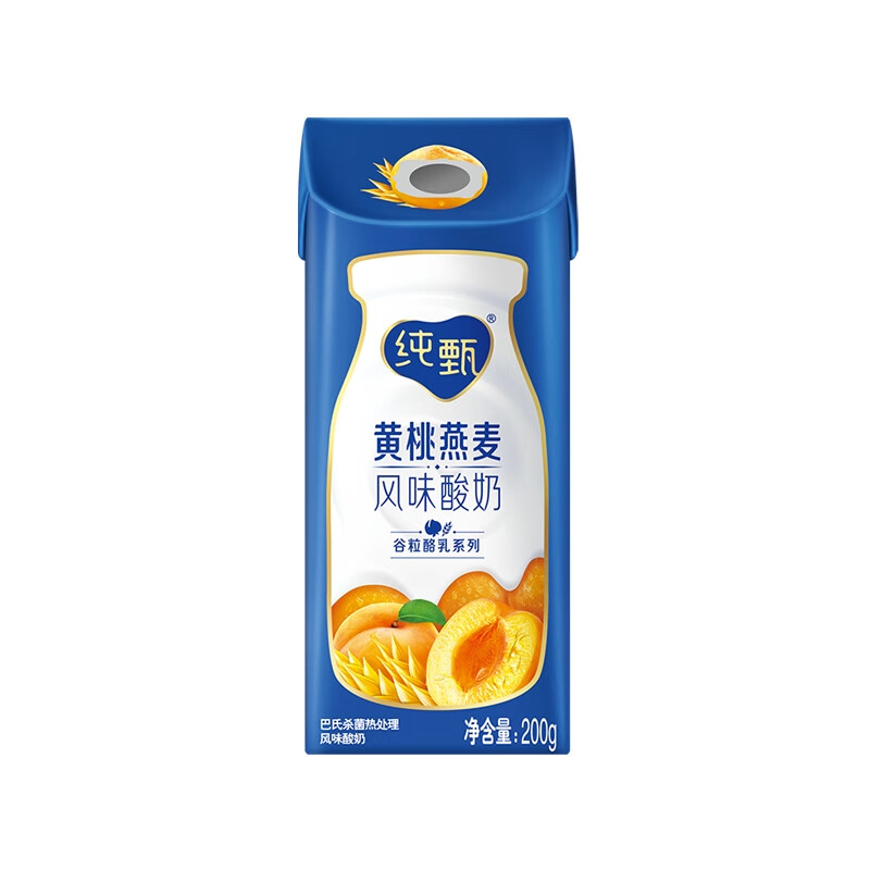 蒙牛纯甄黄桃果粒风味酸奶黄桃燕麦味200g×10盒新老包装随机发高清大图