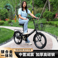2022寸折叠自行车成人儿童轻便休闲中小学生单车tS 铝合金车圈辐条车轮免安装粉色 20英寸